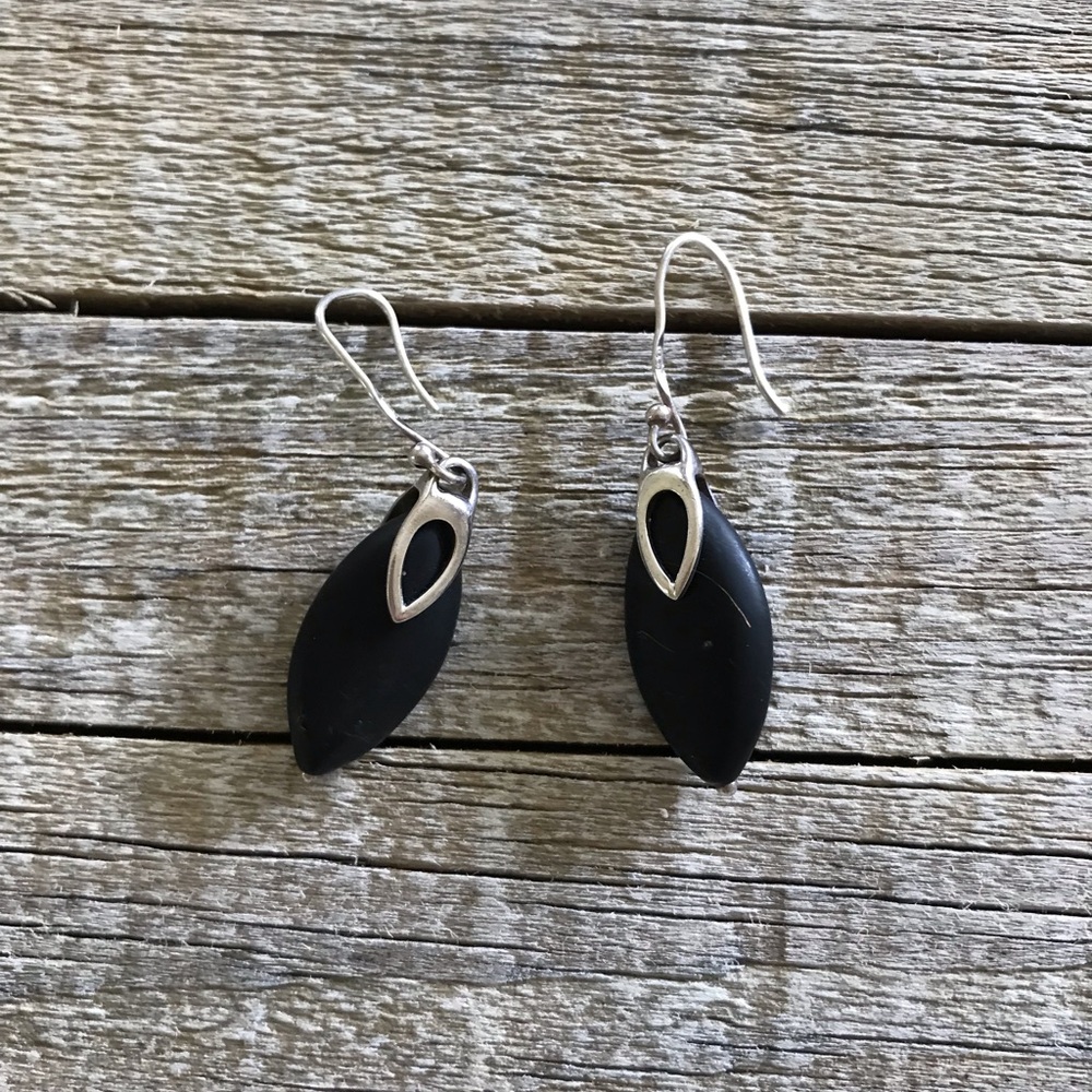 Black and silver earrings